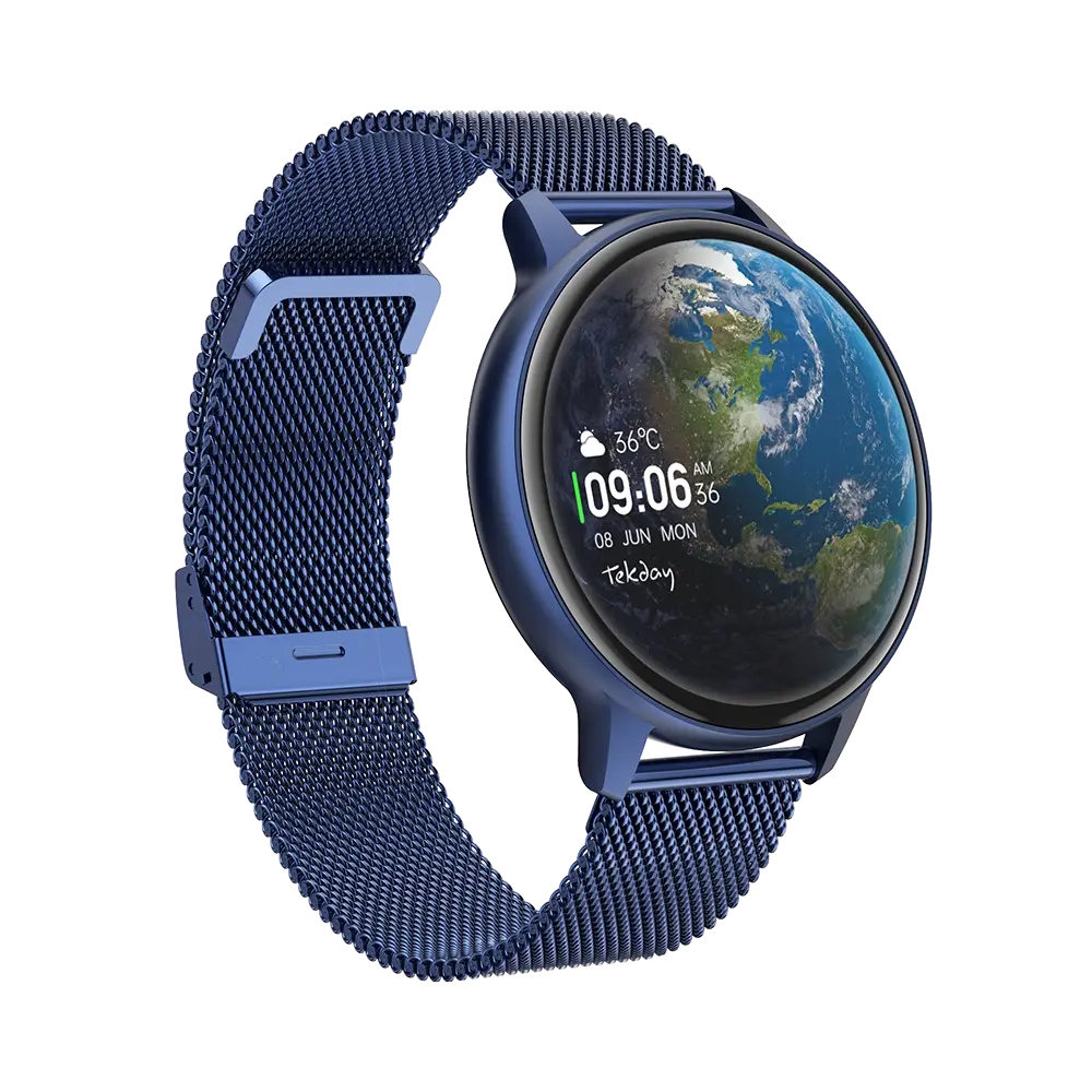 TEKDAY 656539 Smartwatch Blue Stainless Steel Bracelet Tekday