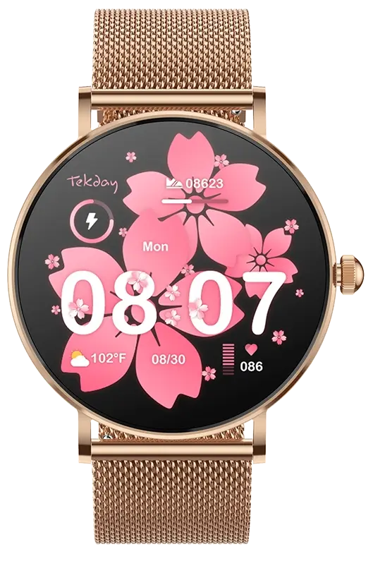 TEKDAY 656565 Smartwatch Rose Gold Stainless Steel Bracelet