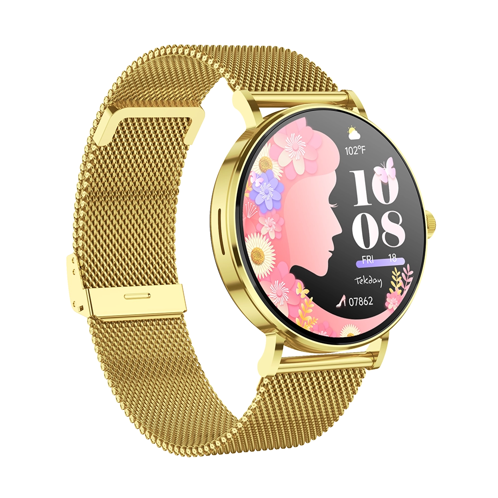 TEKDAY 656570 Smartwatch Gold Stainless Steel Bracelet