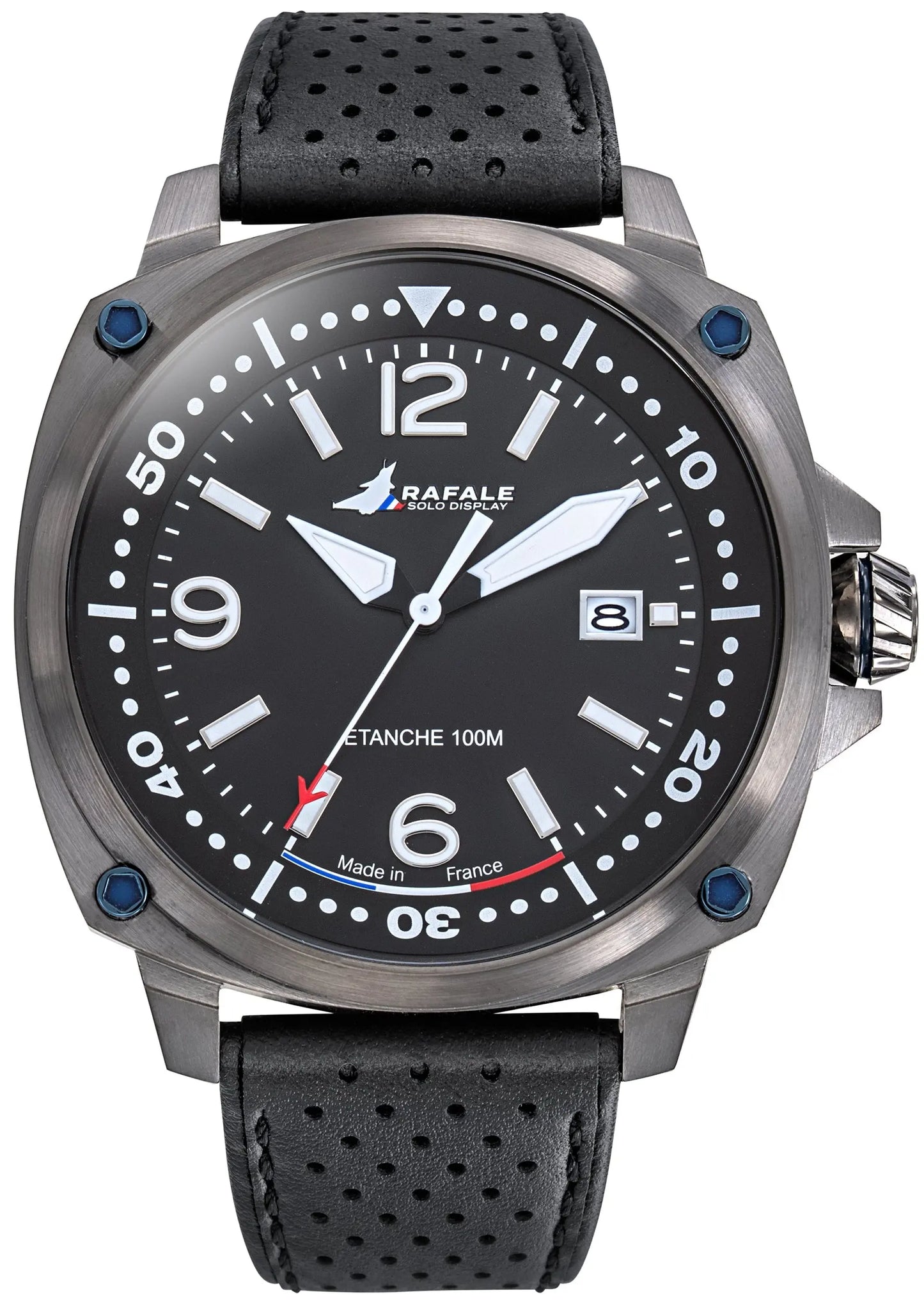 Rafale 666035 Pilote Black Leather Strap Rafale
