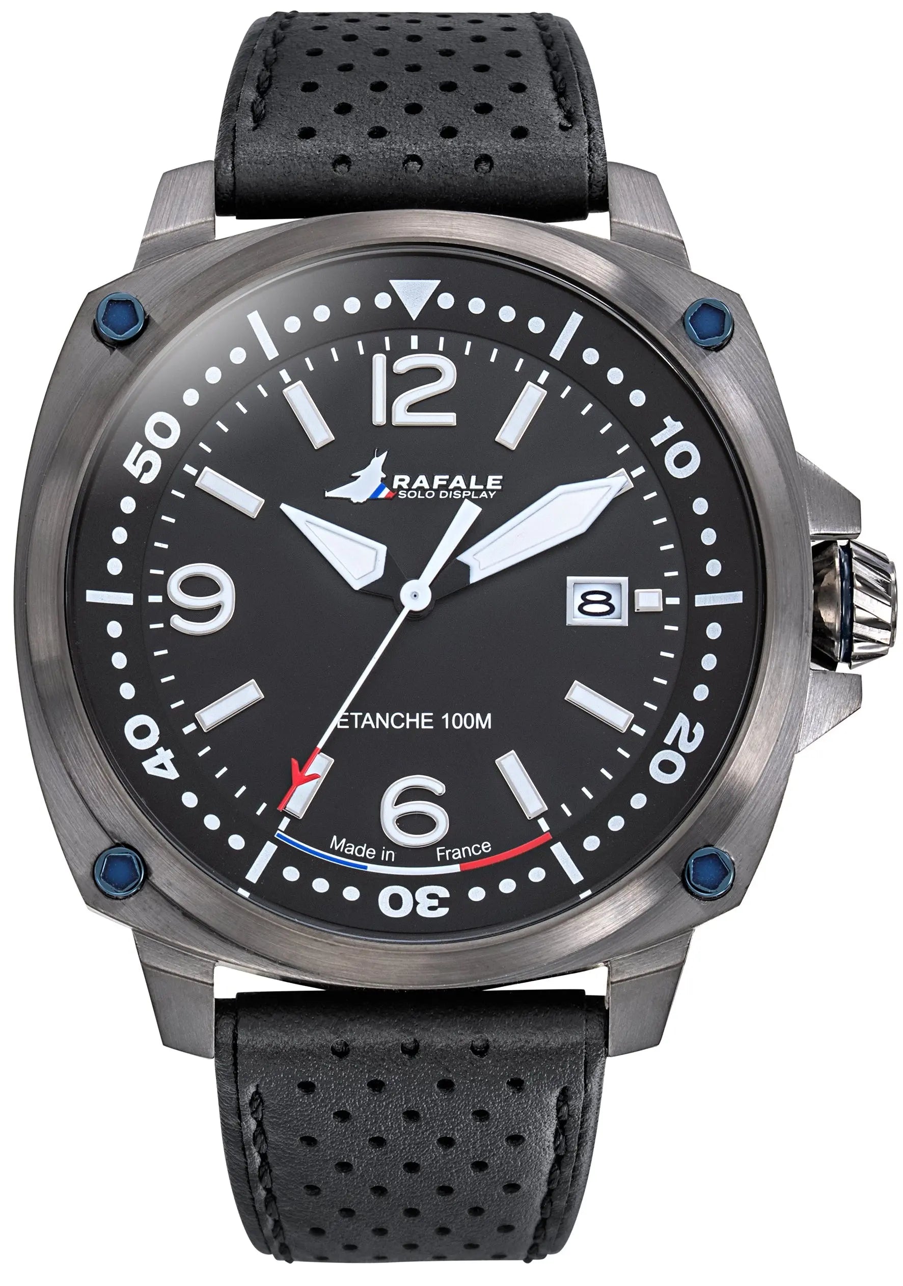 Rafale 666035 Pilote Black Leather Strap Rafale