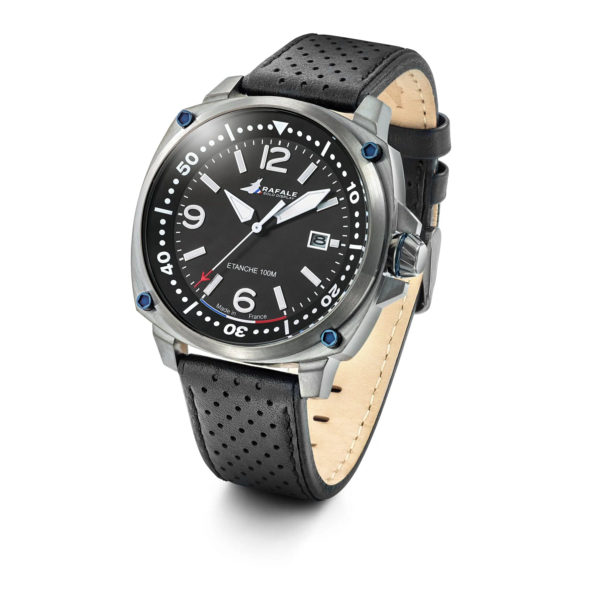 Rafale 666035 Pilote Black Leather Strap Rafale