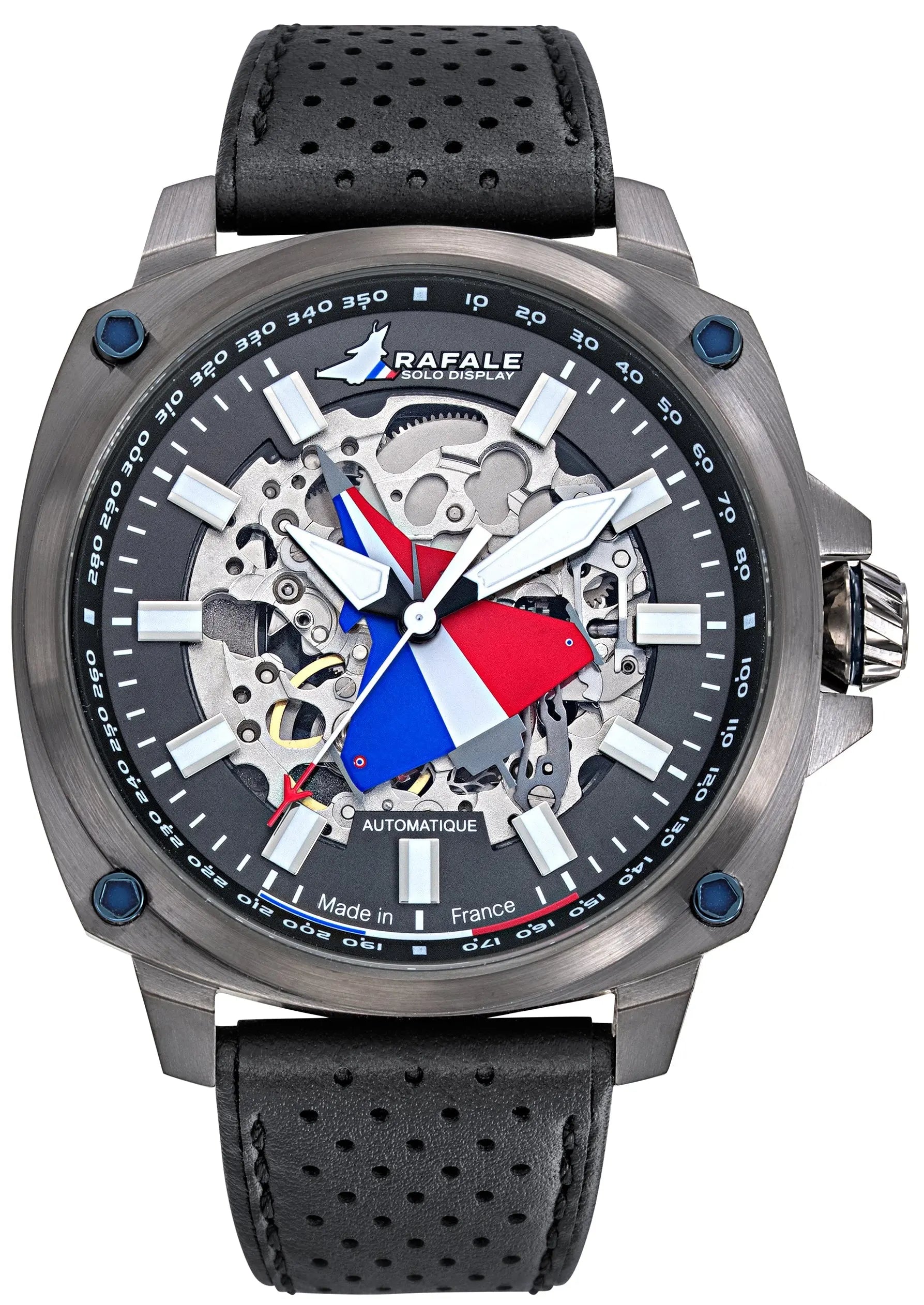 Rafale 666037 Pilote Automatic Black Leather Strap Rafale