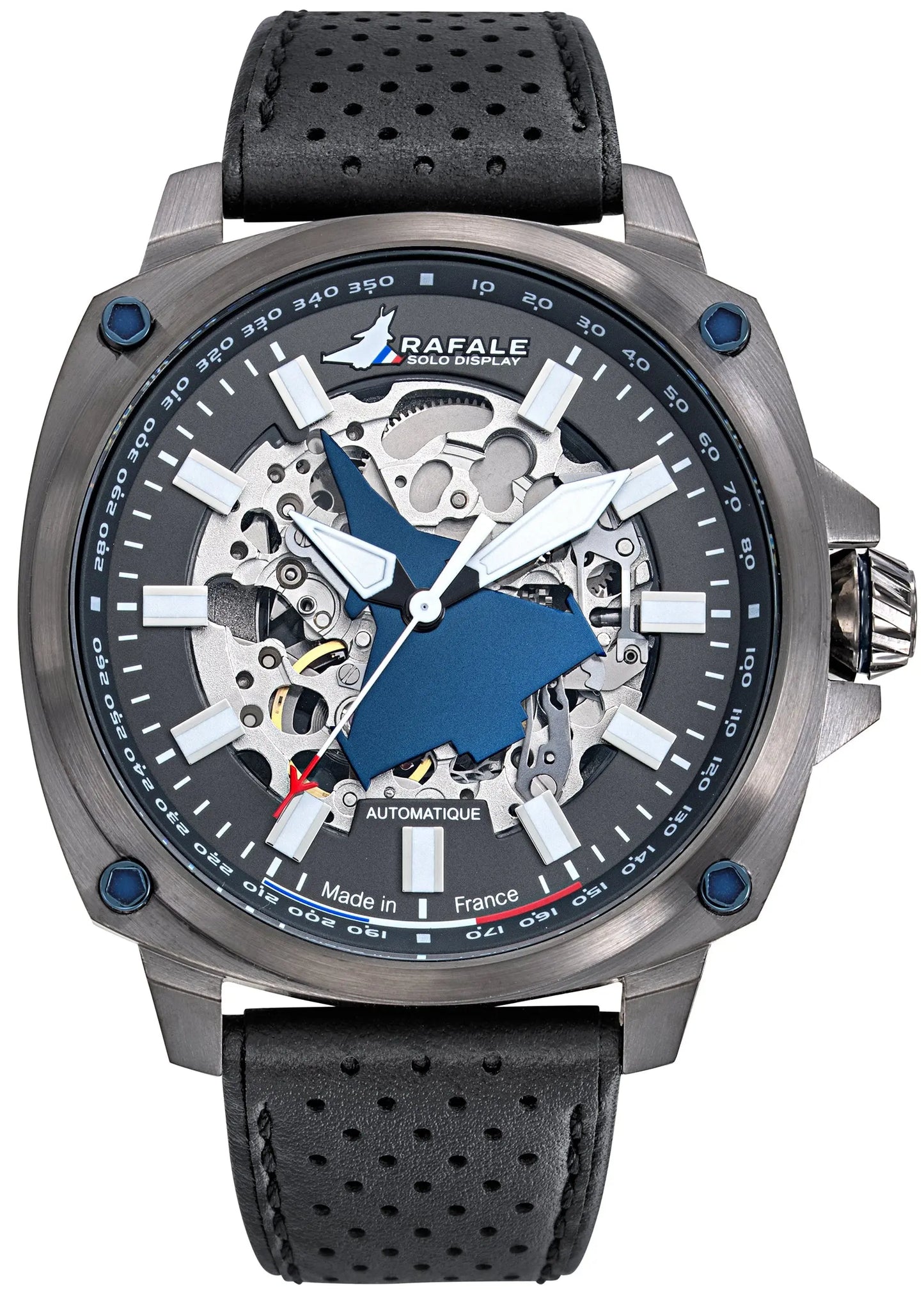 Rafale 666039 Pilote Automatic Black Leather Strap Rafale