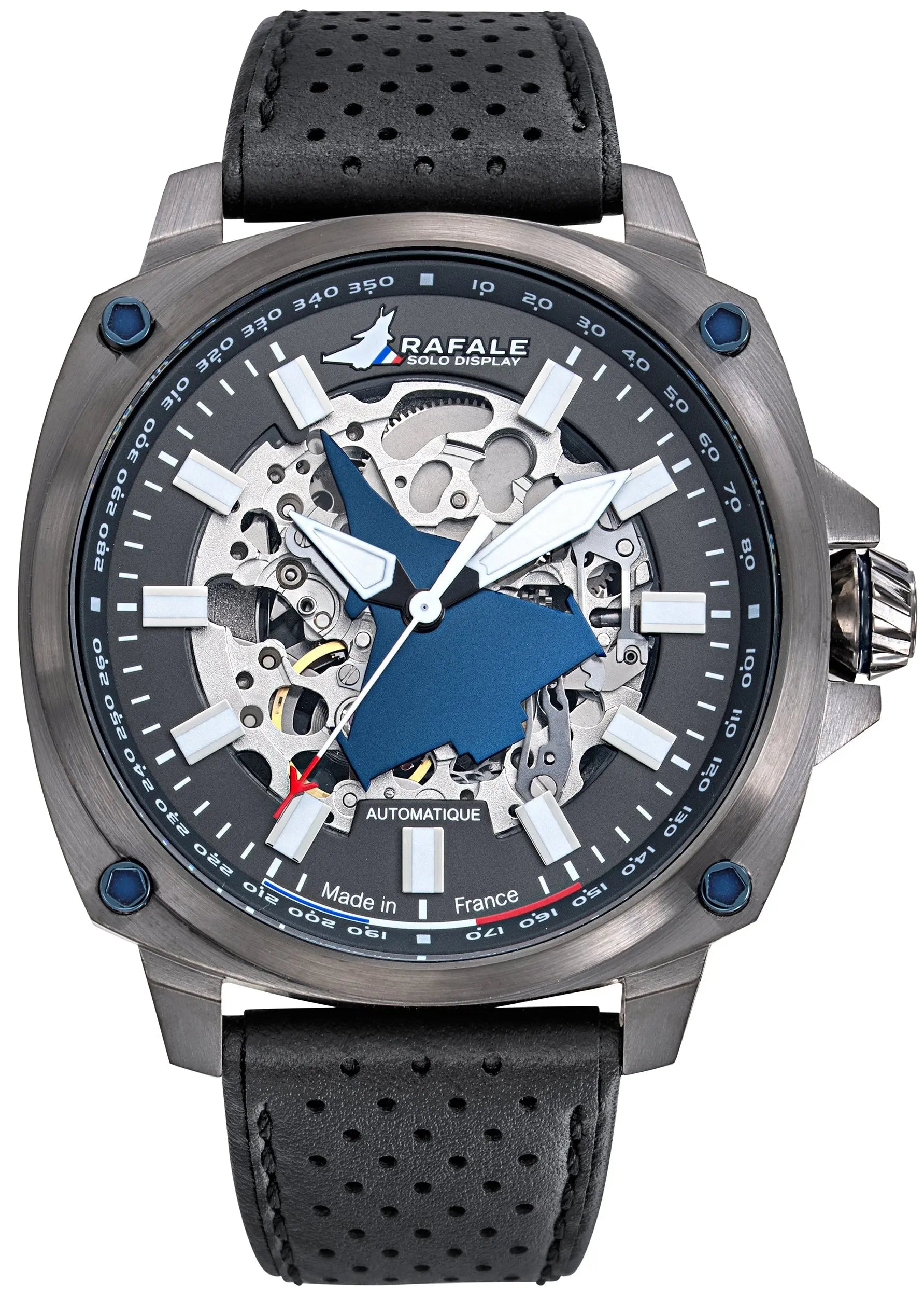 Rafale 666039 Pilote Automatic Black Leather Strap Rafale
