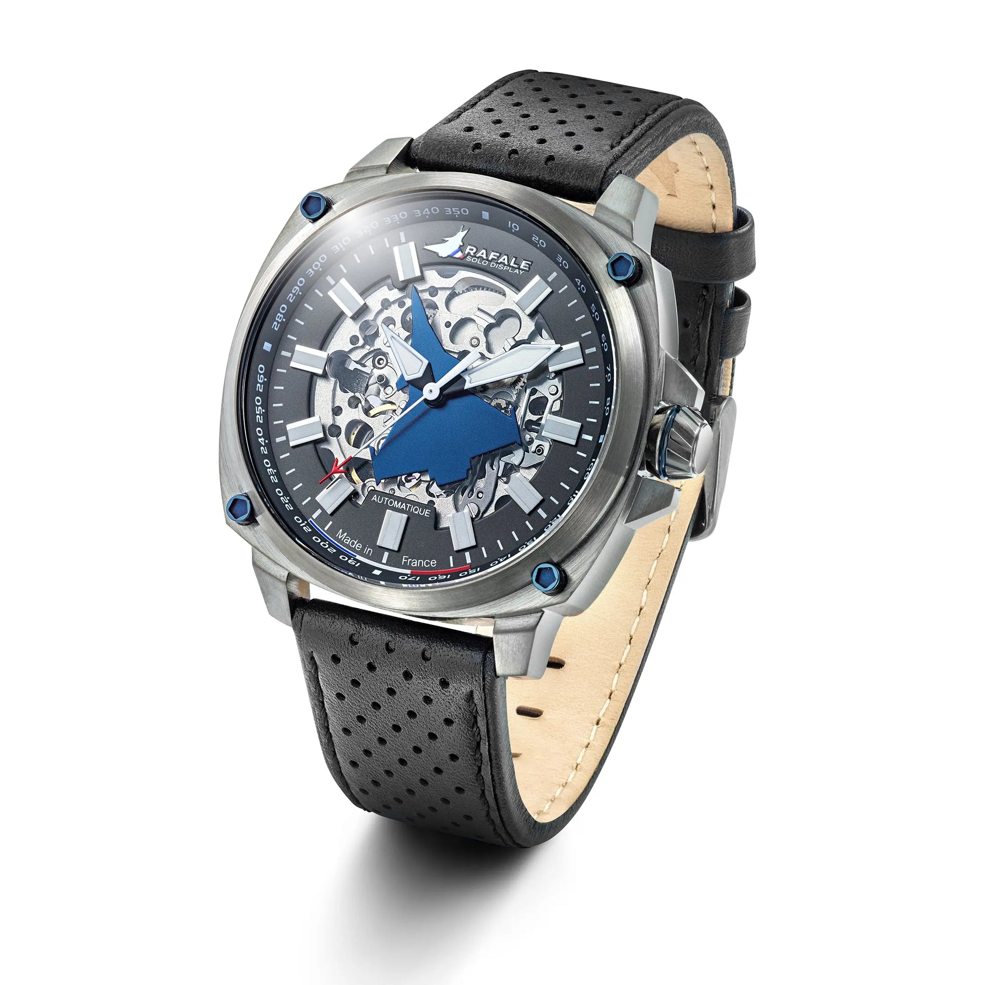 Rafale 666039 Pilote Automatic Black Leather Strap Rafale