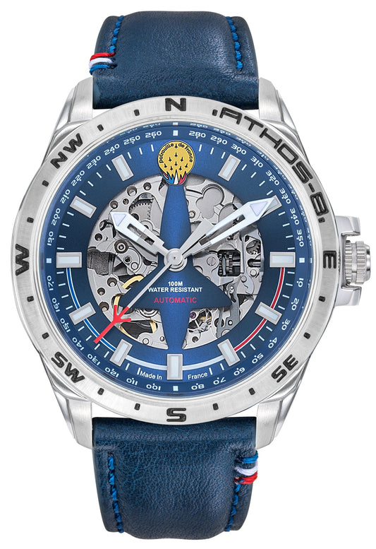 Patrouille De France 668131 Athos 8 Automatic Blue Leather Strap