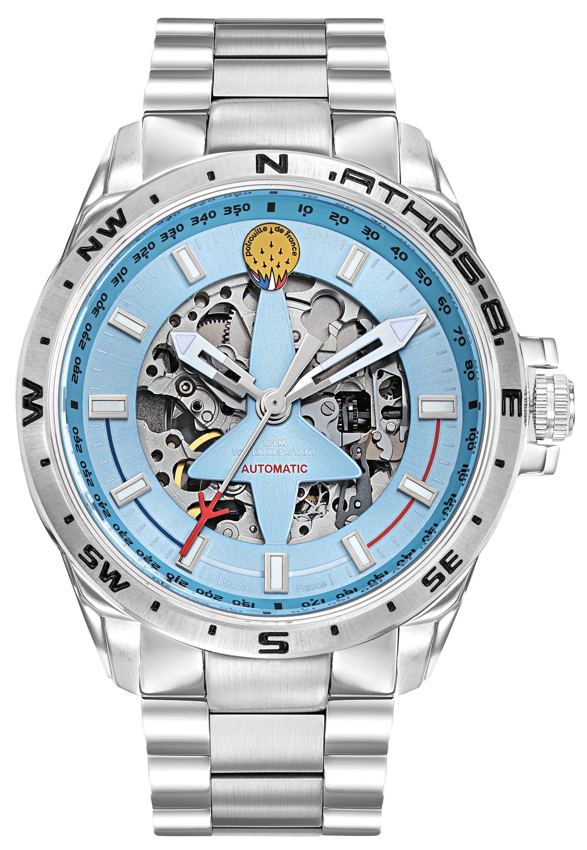 Patrouille De France 668144 Athos 8 Automatic Stainless Steel Bracelet