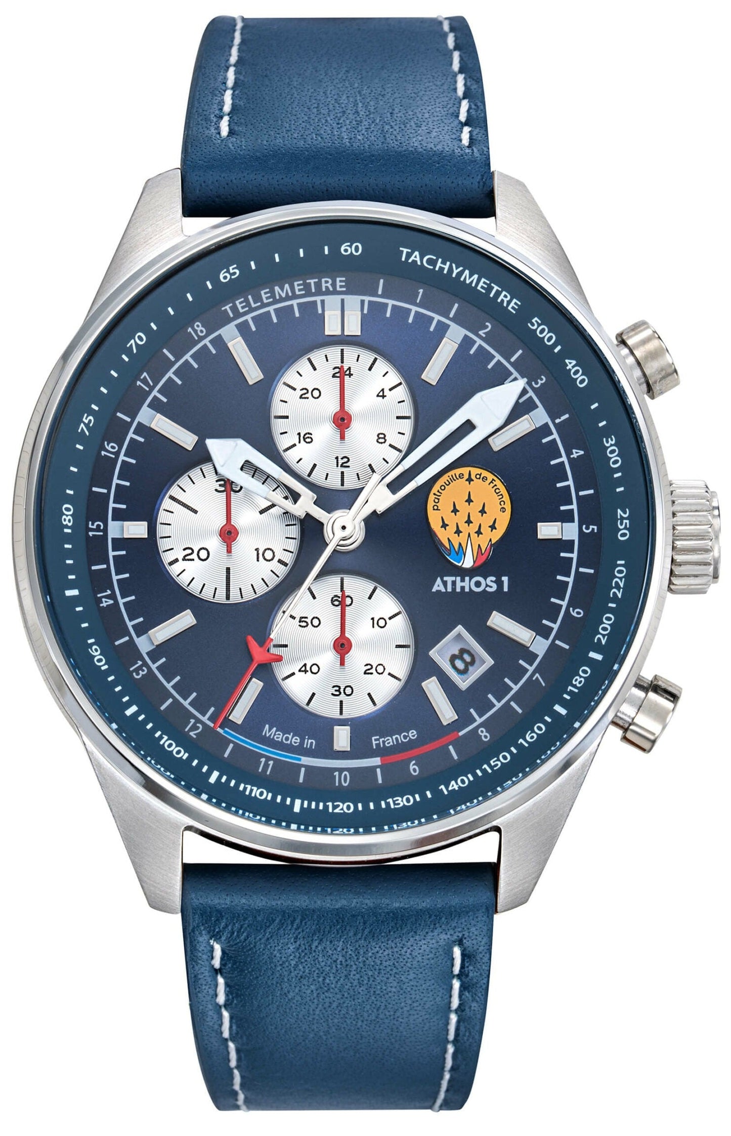 Patrouille De France 668145 Athos 1 Blue Leather Strap