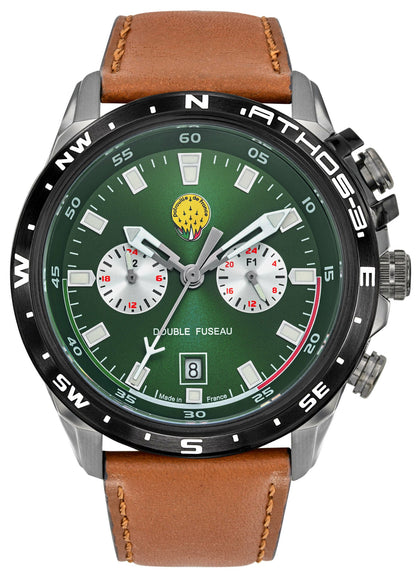 Patrouille De France 668158 Athos 3 Brown Leather Strap