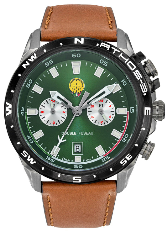 Patrouille De France 668158 Athos 3 Brown Leather Strap