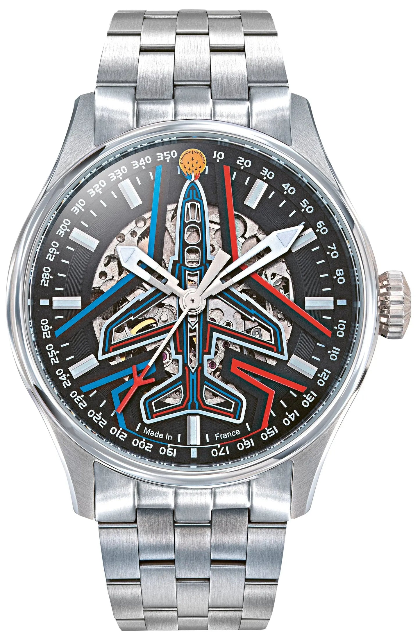 Patrouille De France 668908 Athos Coffret Automatique Stainless Steel Bracelet