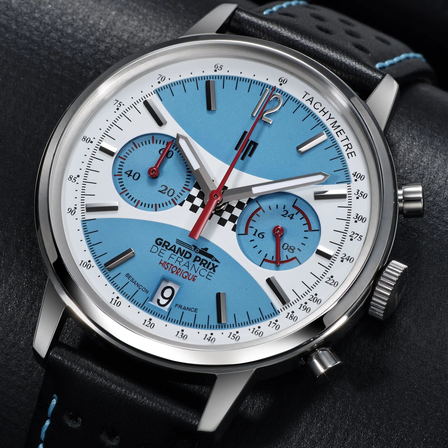 LIP 670076 Rallye GPFH 2026 Black-Blue Leather Strap