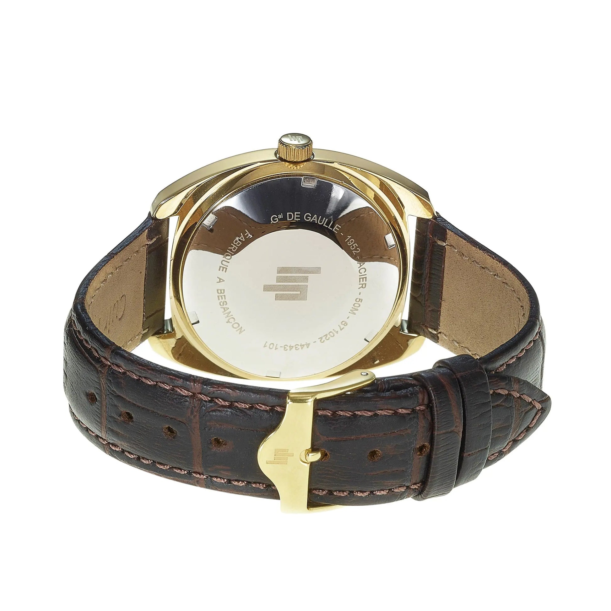 LIP 671022 General De Gaulle Brown Leather Strap Lip