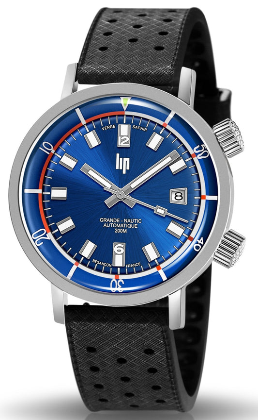 LIP 671521 Grand Nautic Rubber-Leather Black Strap