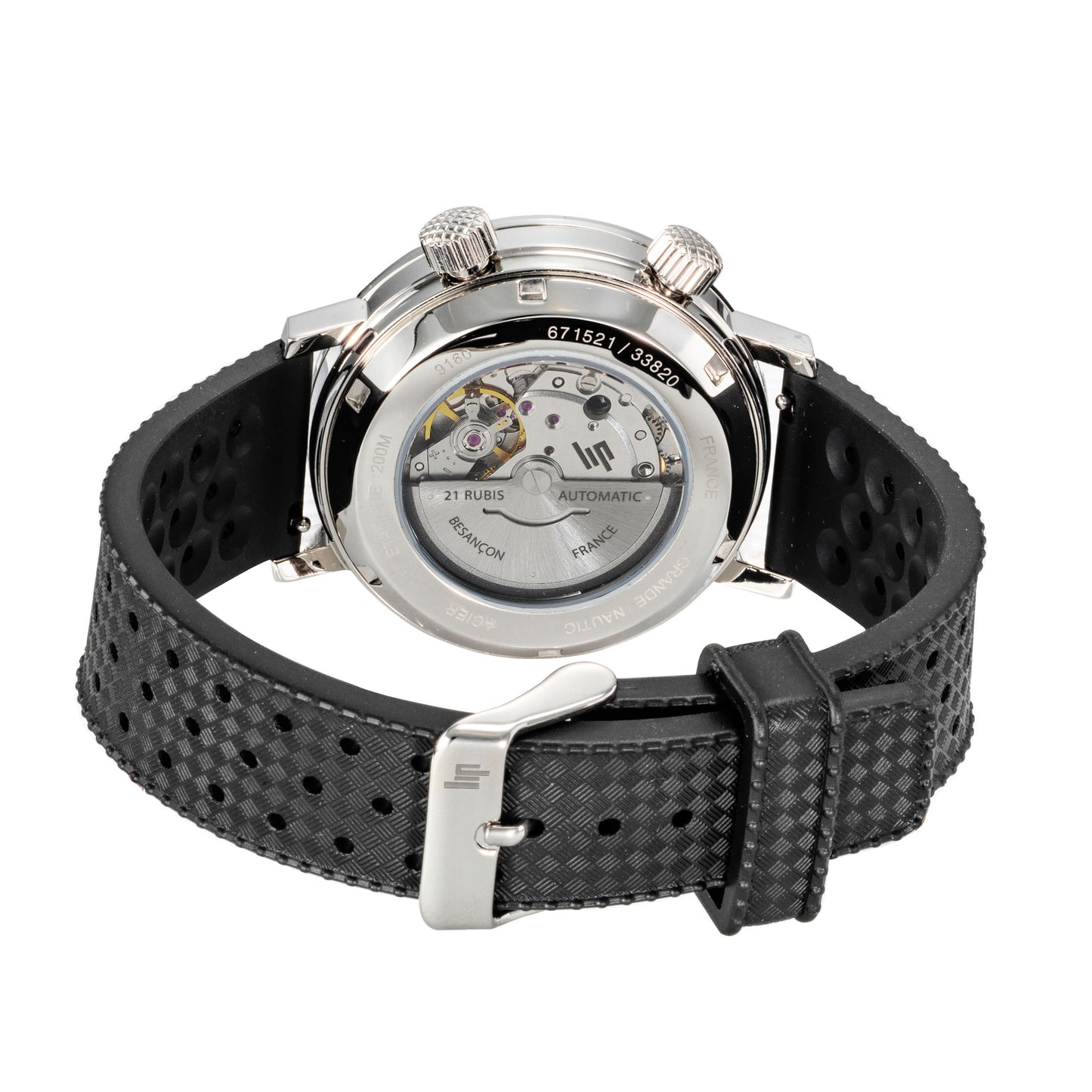 LIP 671521 Grand Nautic Rubber-Leather Black Strap