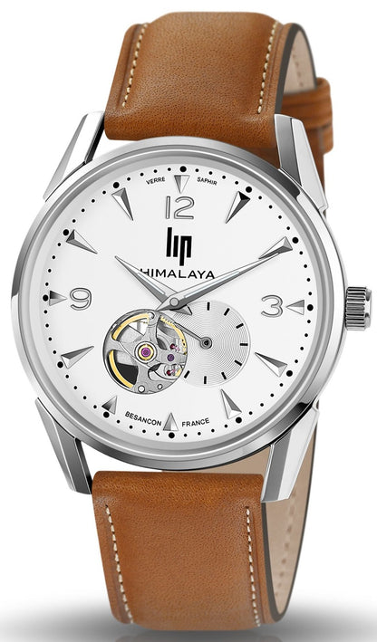 LIP 671558 Himalaya Coeur Automatic Brown Leather Strap