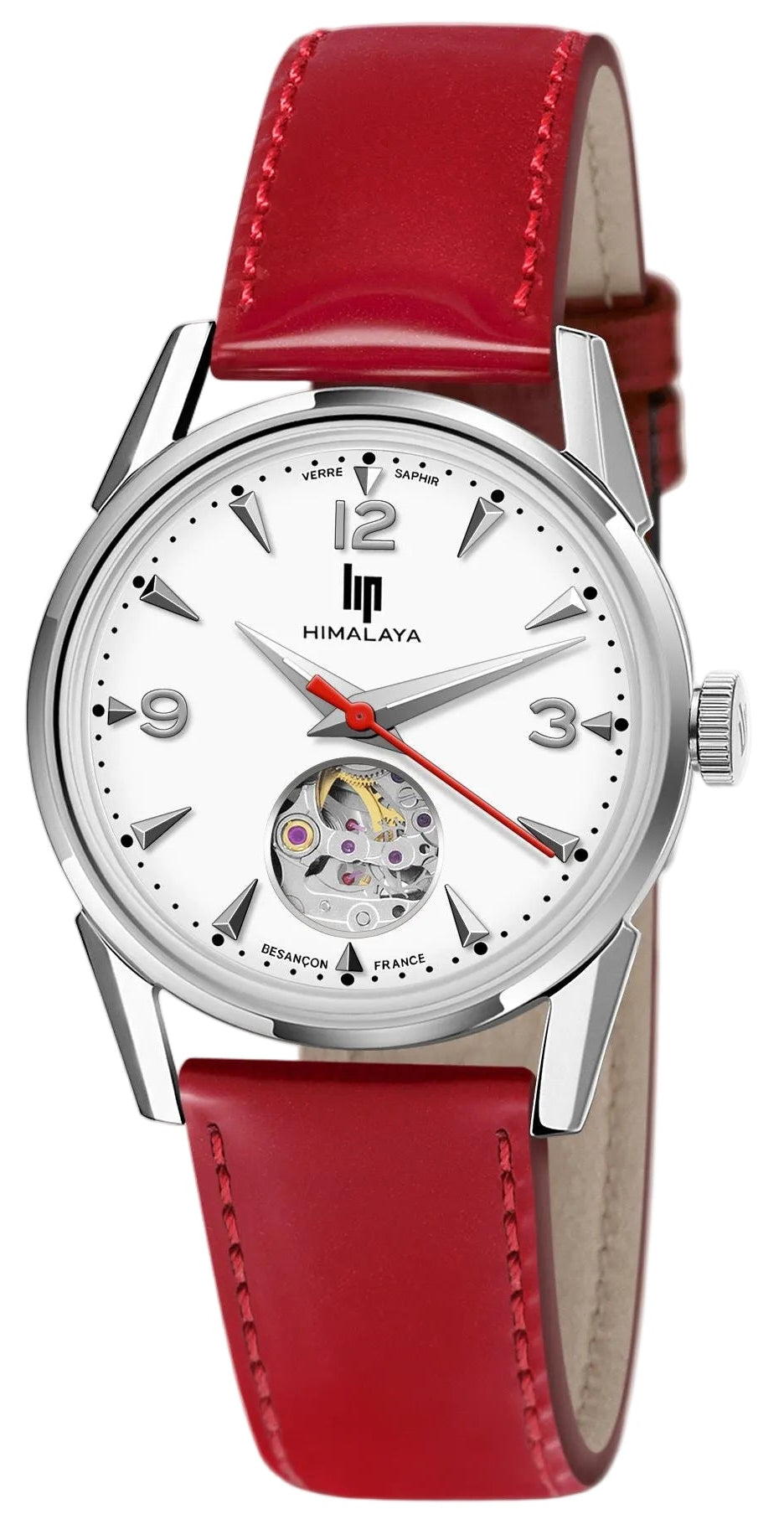 LIP 671685 Himalaya Automatic Red Leather Strap