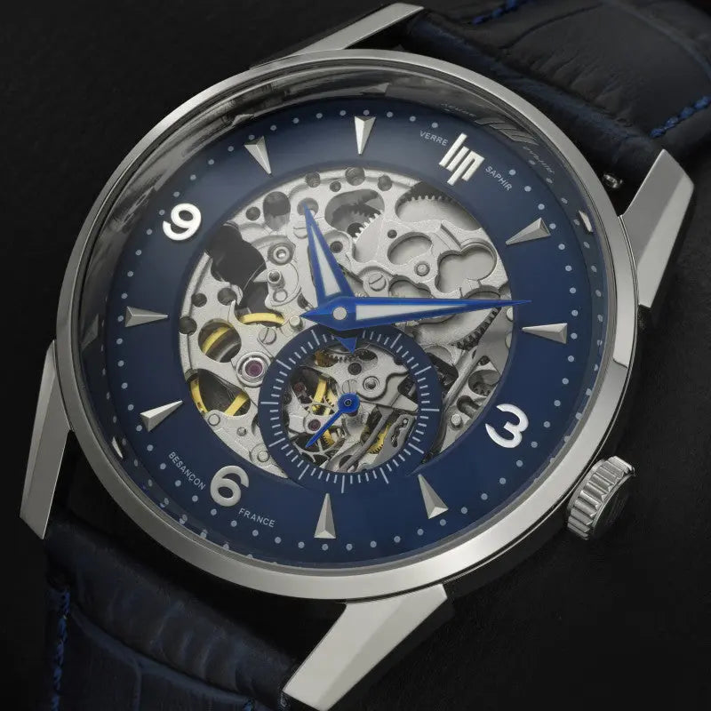 LIP 671725 Himalaya Automatic Blue Leather Strap