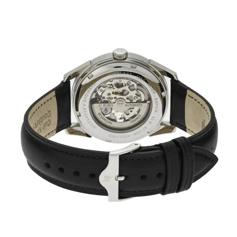 LIP 671726 Himalaya Automatic Black Leather Strap