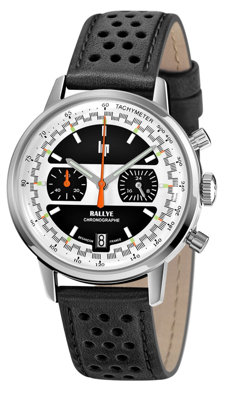 LIP 671805 Rallye Meca Chronohraph Black Leather Strap