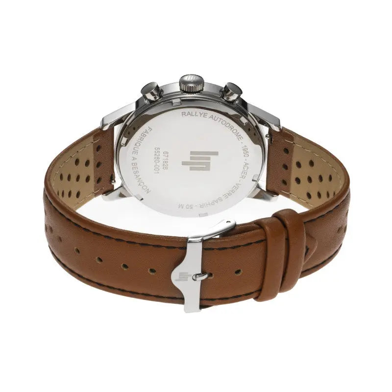 LIP 671826 Rallye Meca Chronograph Brown Leather Strap