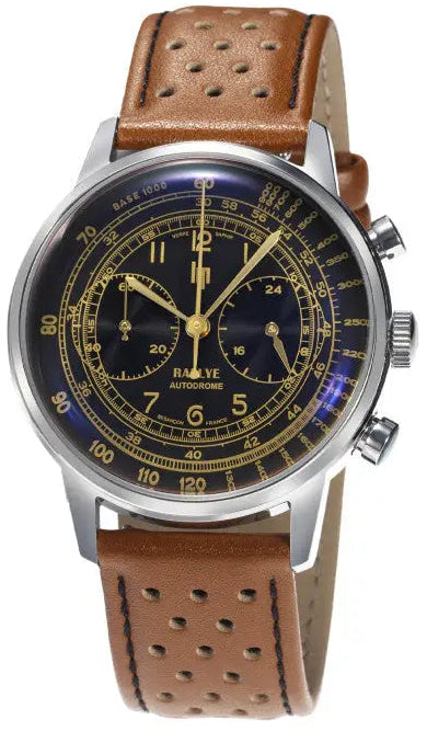 LIP 671826 Rallye Meca Chronograph Brown Leather Strap