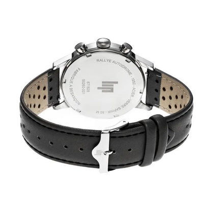LIP 671828 Rallye Meca Chronograph Black Leather Strap
