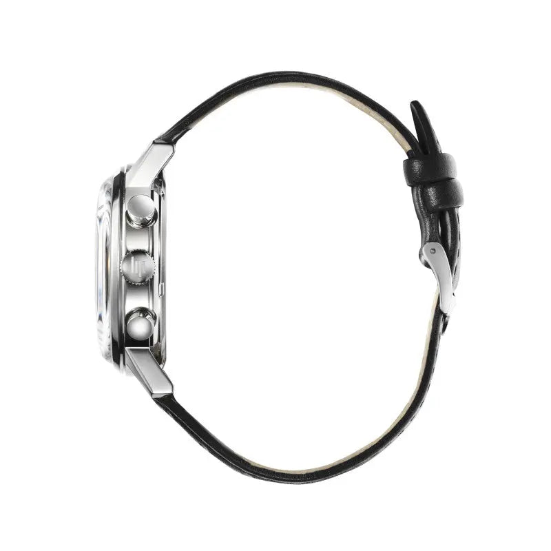 LIP 671828 Rallye Meca Chronograph Black Leather Strap