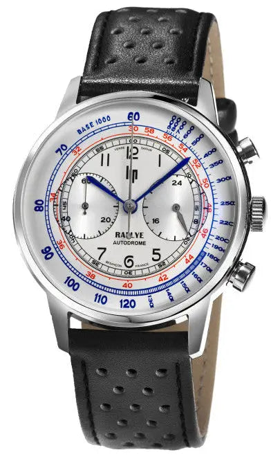 LIP 671828 Rallye Meca Chronograph Black Leather Strap