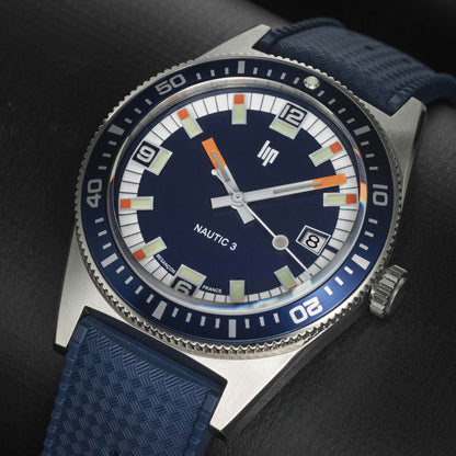 LIP 671851 Nautic 3 Automatic Blue Caoutcouc Strap