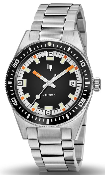 LIP 671852 Lip Nautic 3 Automatic Stainless Steel Bracelet