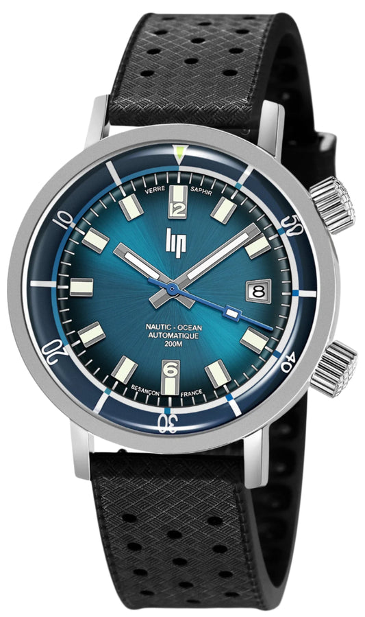LIP 671854 Nautic Ocean Automatic Black Rubber Strap