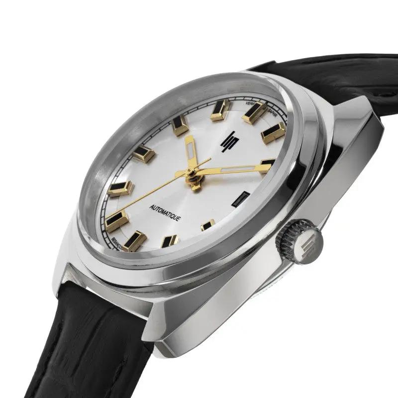 LIP 671880 General De Gaulle Automatic Black Leather Strap