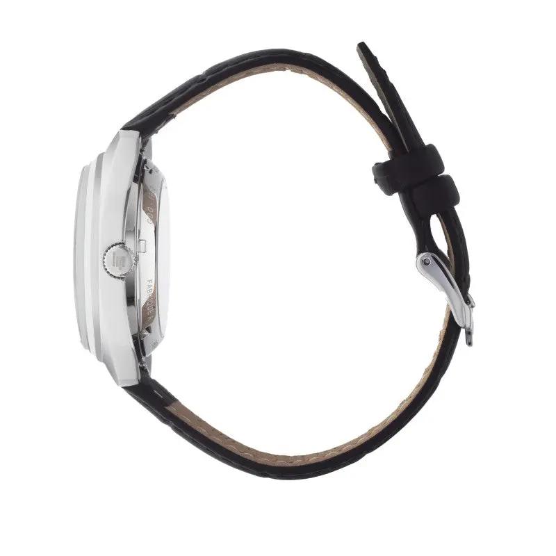 LIP 671880 General De Gaulle Automatic Black Leather Strap