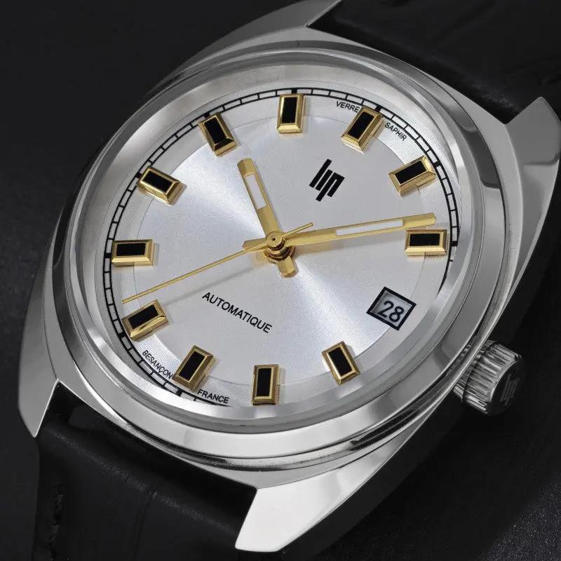 LIP 671880 General De Gaulle Automatic Black Leather Strap