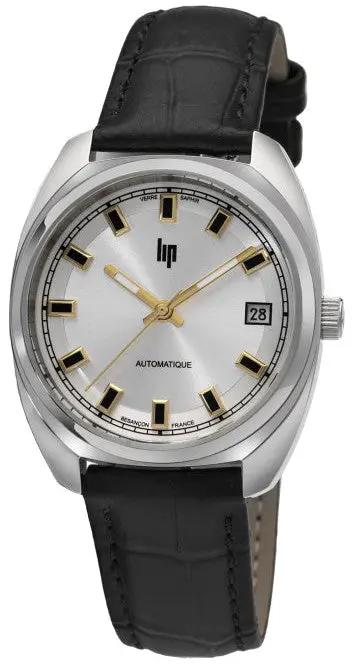 LIP 671880 General De Gaulle Automatic Black Leather Strap