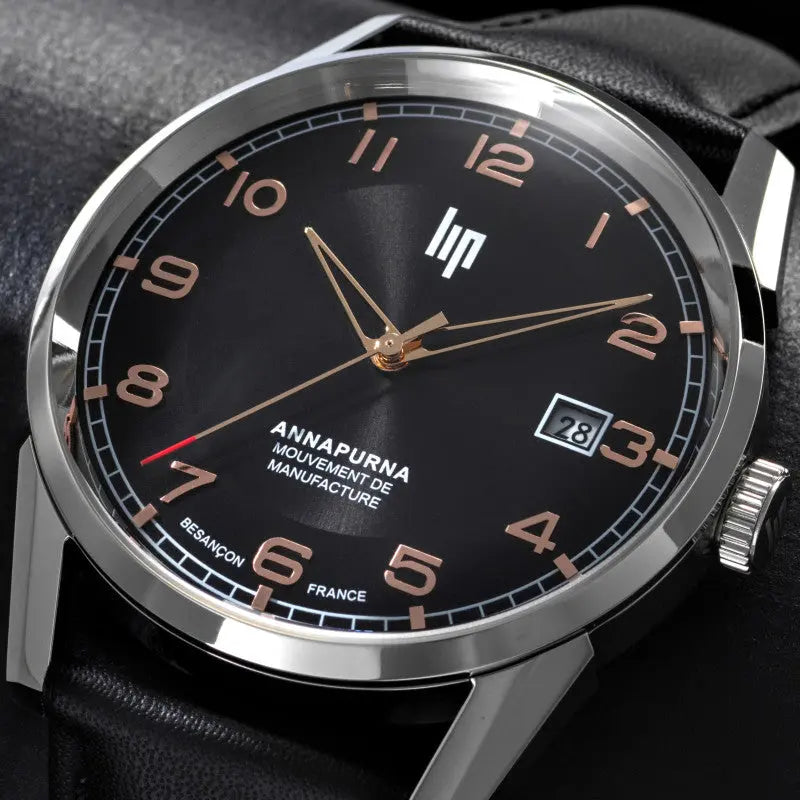 LIP 676010 Annapurna Automatic Black Leather Strap