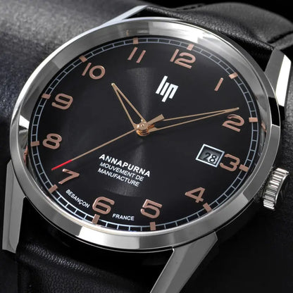 LIP 676010 Annapurna Automatic Black Leather Strap