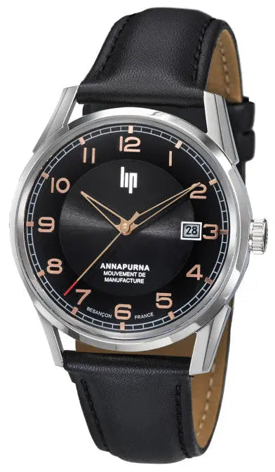 LIP 676010 Annapurna Automatic Black Leather Strap