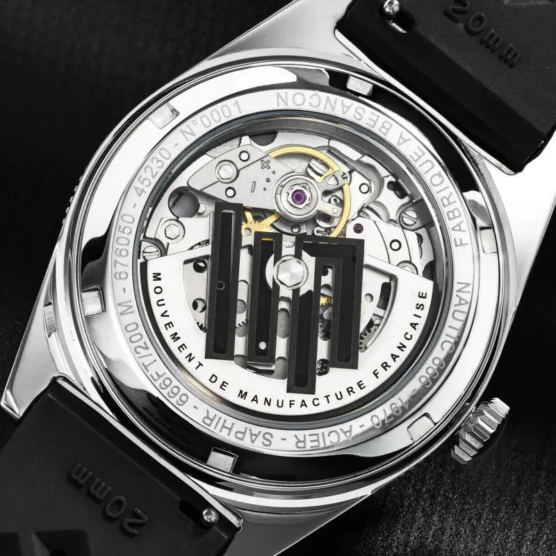 LIP 676050 Nautic 666 Automatic Black Rubber Strap