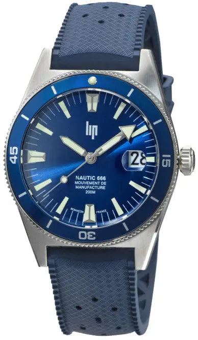LIP 676051 Nautic 666 Automatic Blue Rubber Strap