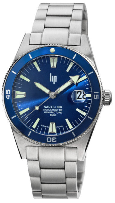 LIP 676052 Nautic 666 Automatic Silver Stainless Steel Bracelet