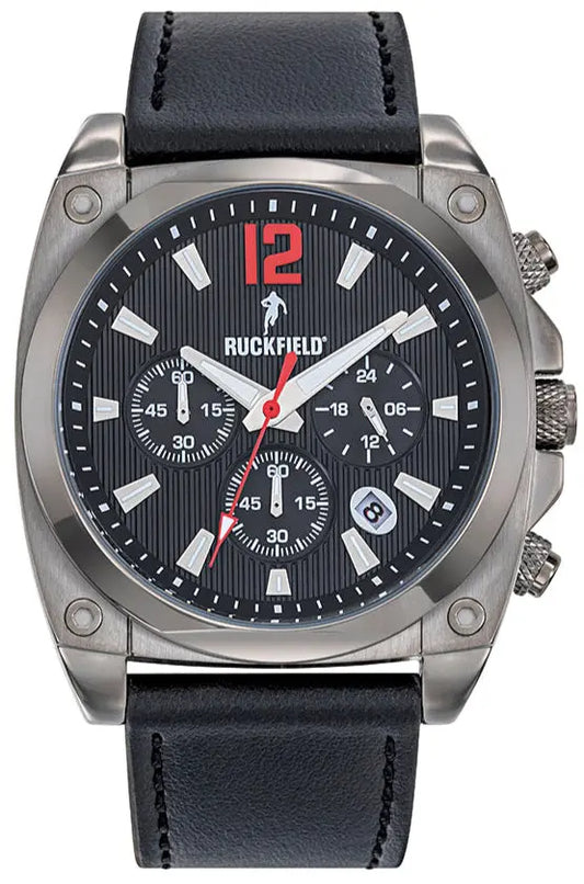 Ruckfield 685226 Chronograph Black Leather Strap