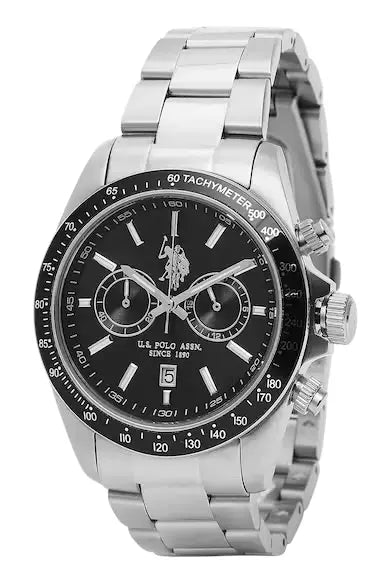 U.S. POLO USP7005BK Charles Chronograph Stainless Steel Bracelet