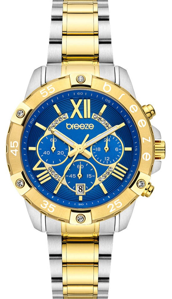 BREEZE 712441.3 Spectacolo Chronograph Two Tone Stainless Steel Bracelet