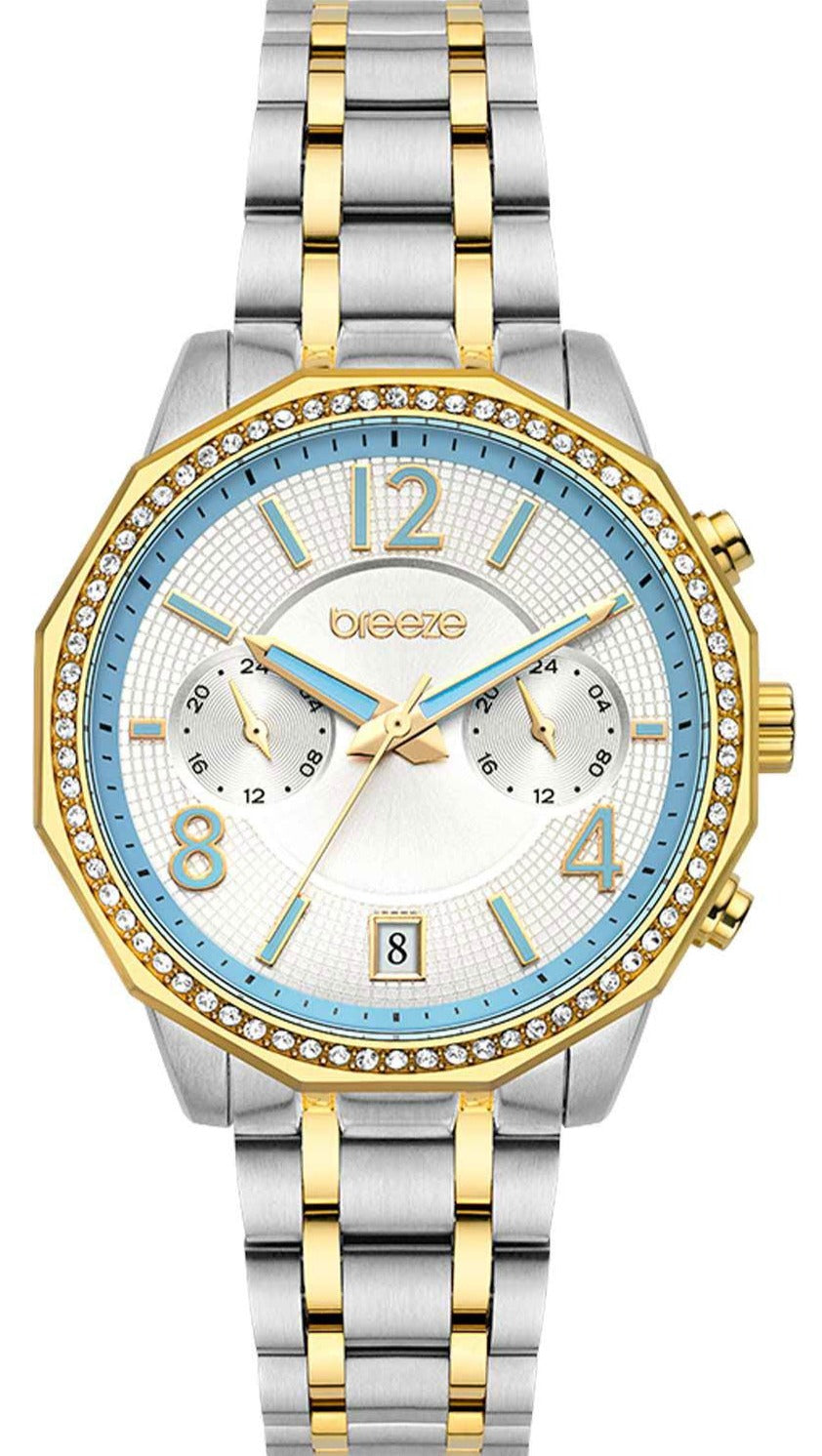 BREEZE 712451.3 Crystàl Swarovski Two Tone Stainless Steel Bracelet