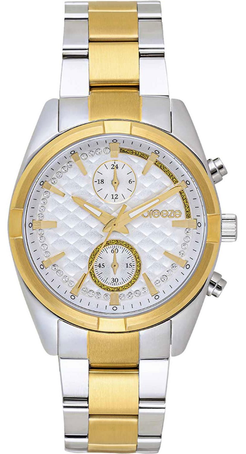 BREEZE 212281.2 Prestinia Swarovski Chronograph Gold Stainless Steel Bracelet