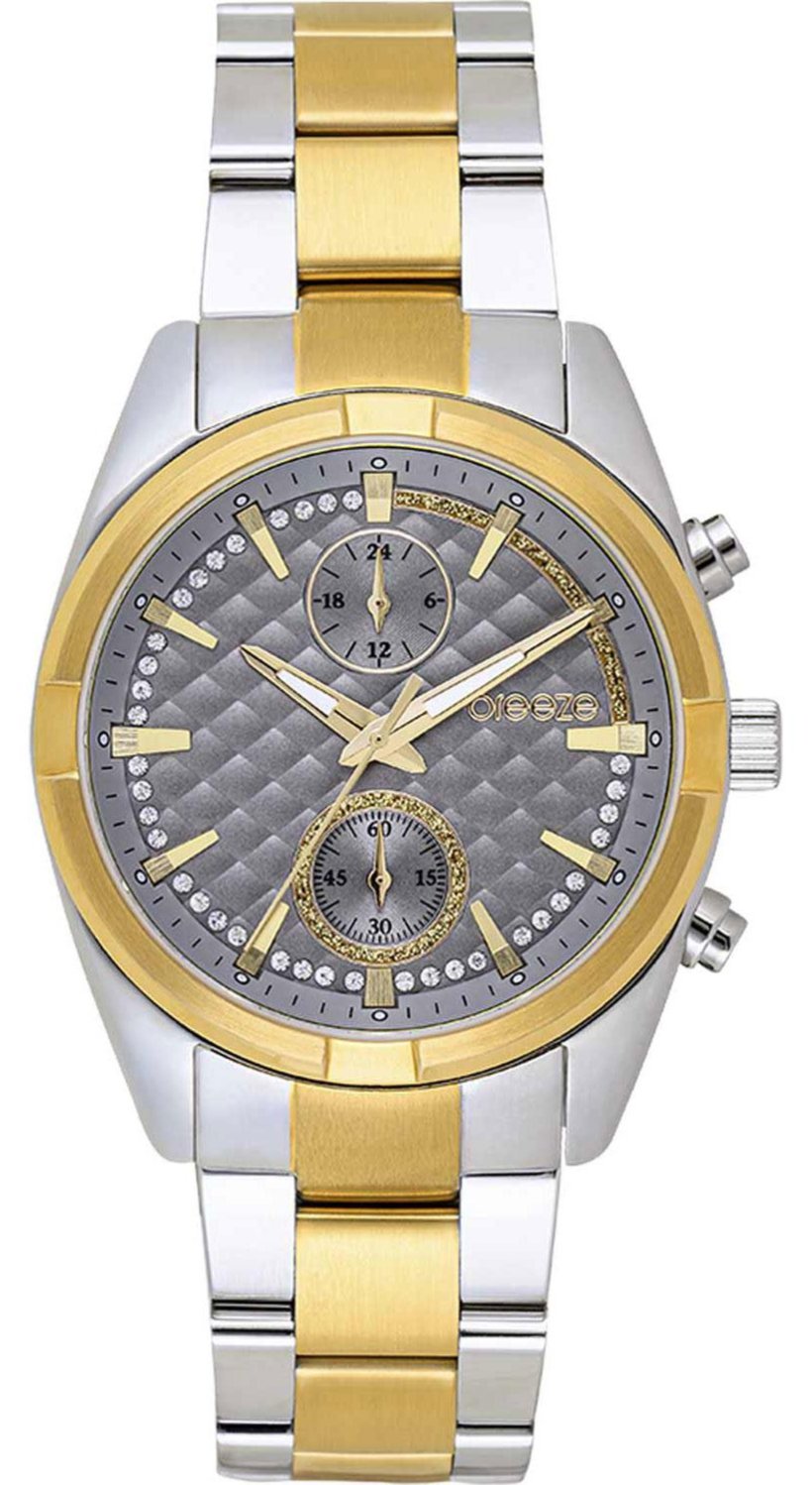 BREEZE 712501.7 Starlight Swarowski Chronograph Two Tone Stainless Steel Bracelet