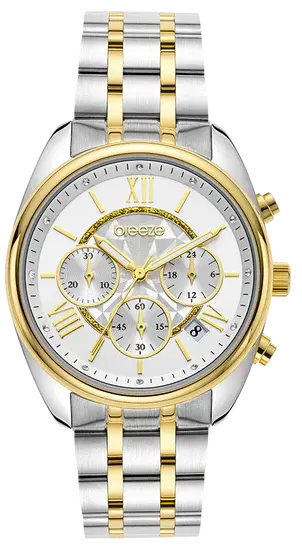 BREEZE 712521.1 Poshius Chronograph Two Tone Stainless Steel Bracelet